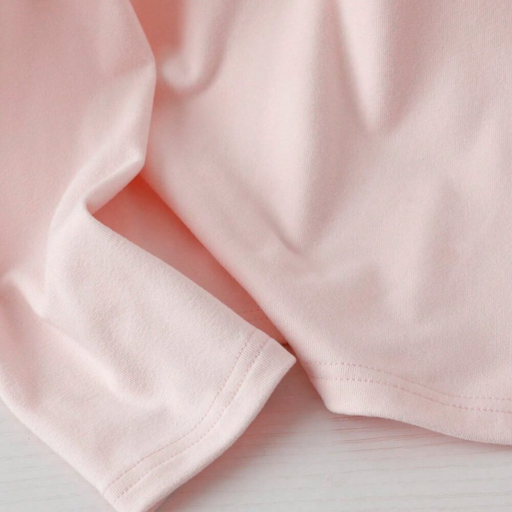 Pink Elegant Women's Color Blocking Knitted Long-Sleeved T-Shirt - Picture 4 of 5